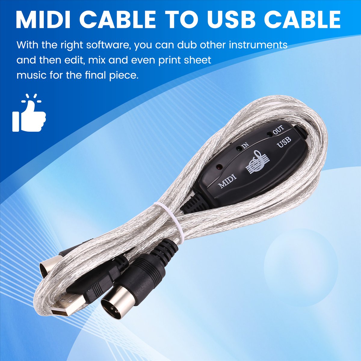Audio Music Edit - AA80 USB'den MIDI'ye 5Pin Kablo Dönüştürücü