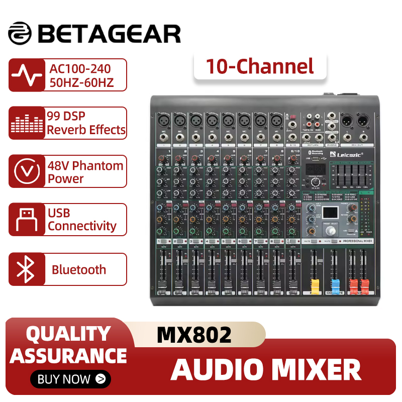 Mix Audio Music - Leicozic Karıştırma Konsolu MX802 10 Kanal