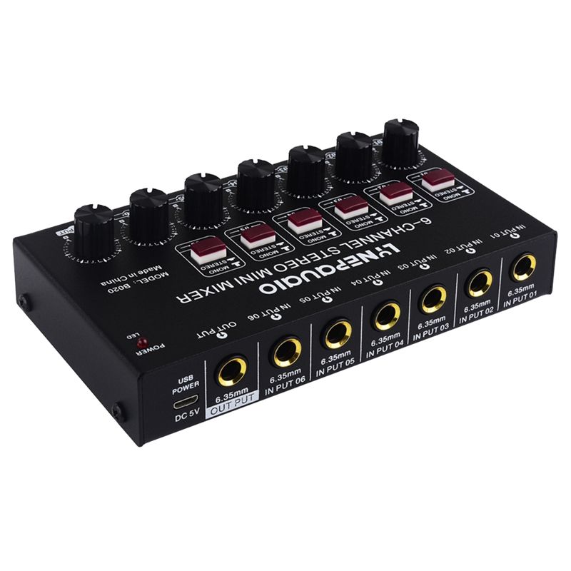 Audio And Music Mixer - Exquisite-Mini 6 Kanallı Stereo Ses Mikseri