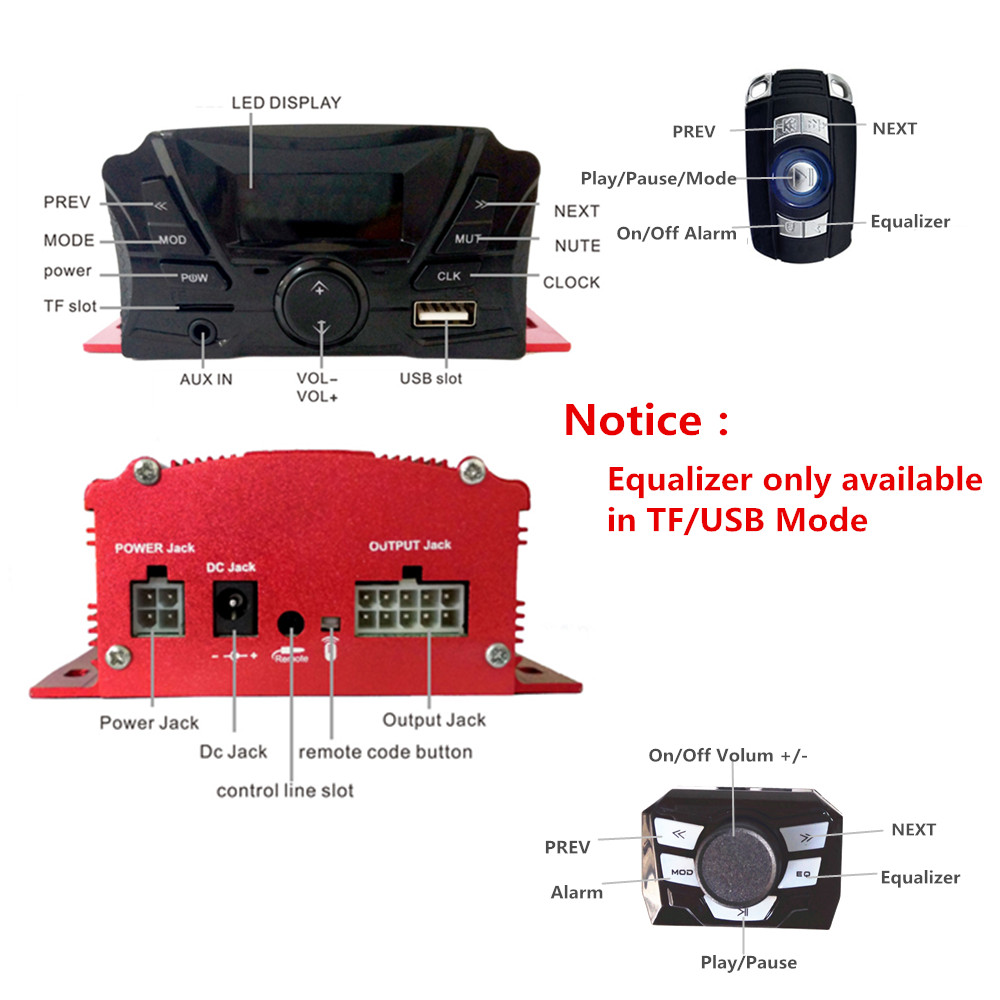 12V 4 Kanal UTV ATV Golf Araba - Audio Music To Mp3 incelemesi ve fiyatı