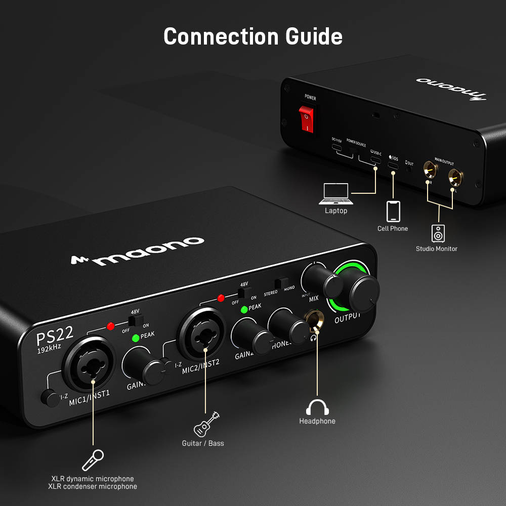 MAONO PS22 Profesyonel Ses Kar - Audio And Music Mixer incelemesi ve fiyatı