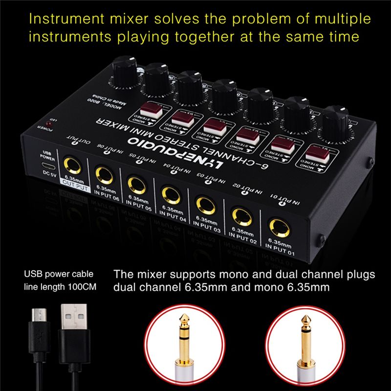 Exquisite-Mini 6 Kanallı Stere - Audio And Music Mixer incelemesi ve fiyatı